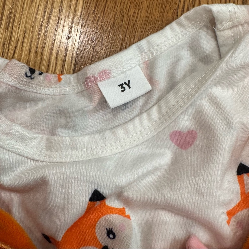 Adorable Orange Fox Dress with Long Sleeve Shirt NWOT Sz 3t - Picture 3 of 4